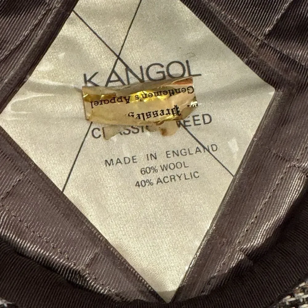 Vintage Kangol Heritage Tweed Lined Newsboy Flat Hat Cap Men's